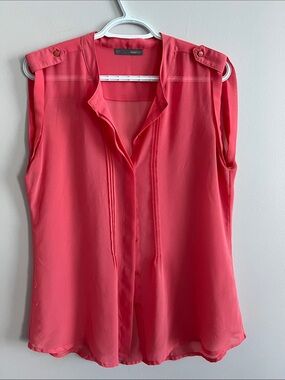Coral pink Sleeveless Blouse